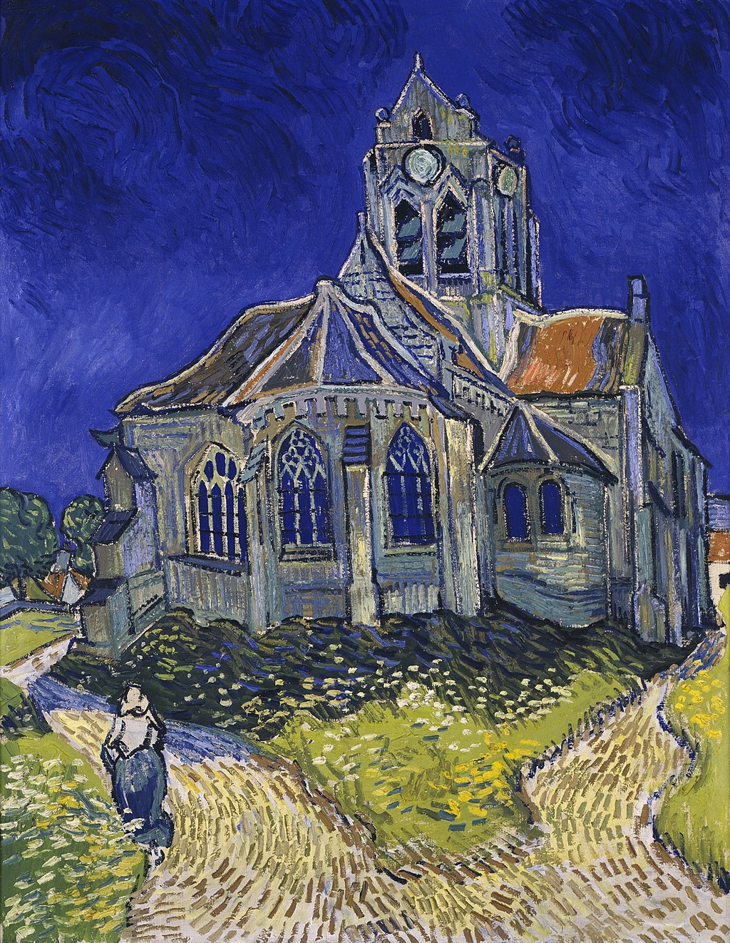 L'église d'Auvers-sur-Oise, vue du chevet(1890)